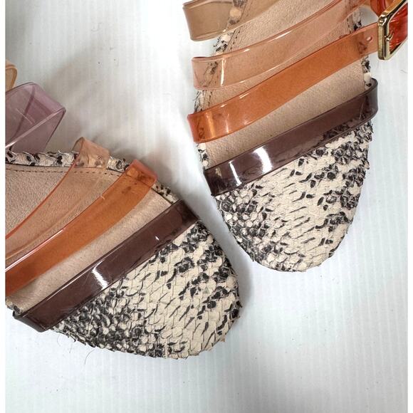 LOUISE ET CIE Isoldah Heels Size 6 Leather Strappy Buckle Leather‎ Caged Pump - Picture 4 of 11